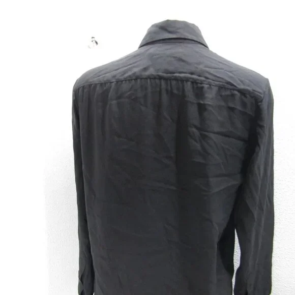 NEW THE ROW Women's Elia Silk Button-Down Blouse Black Size 8 – Preowned Luxury